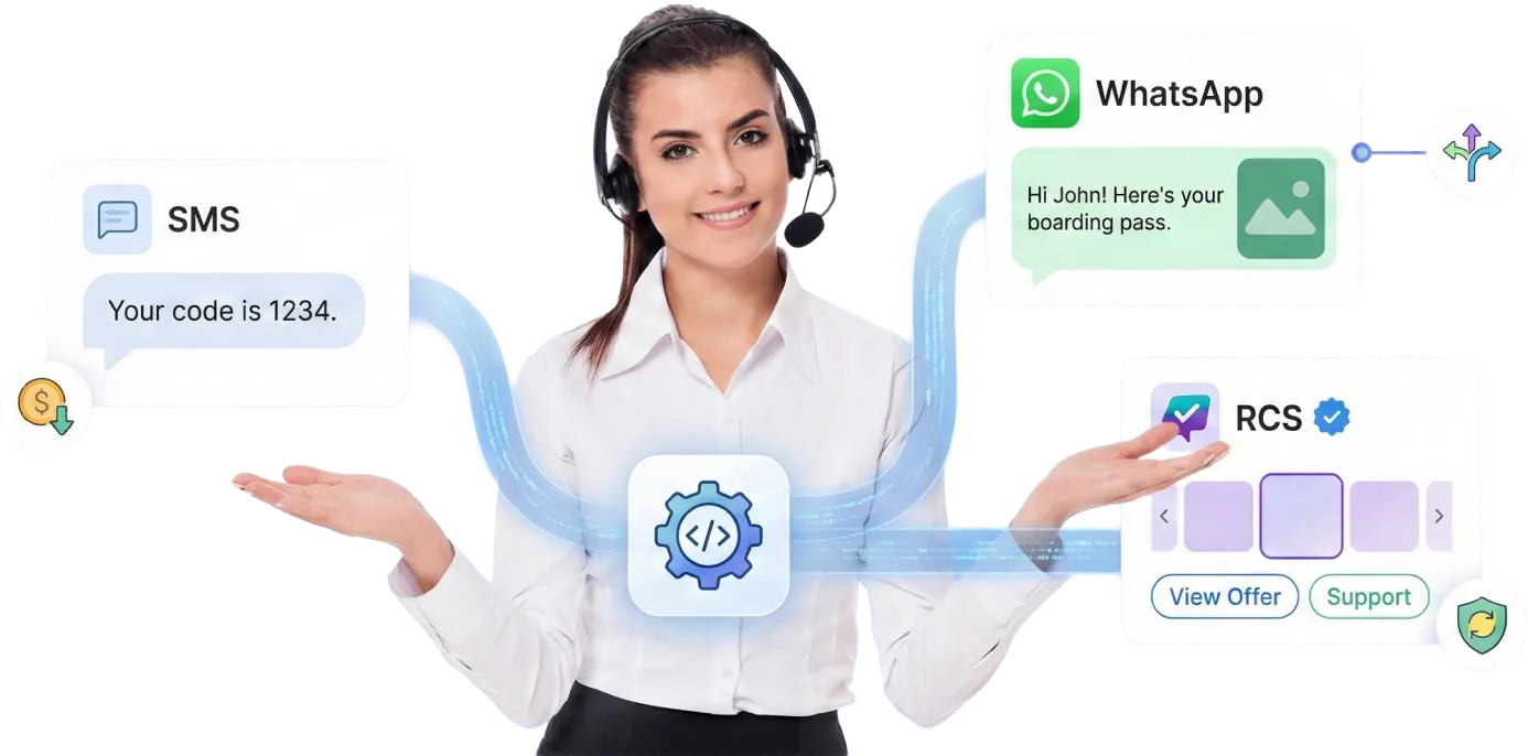 SMS, WhatsApp & RCS Messaging API